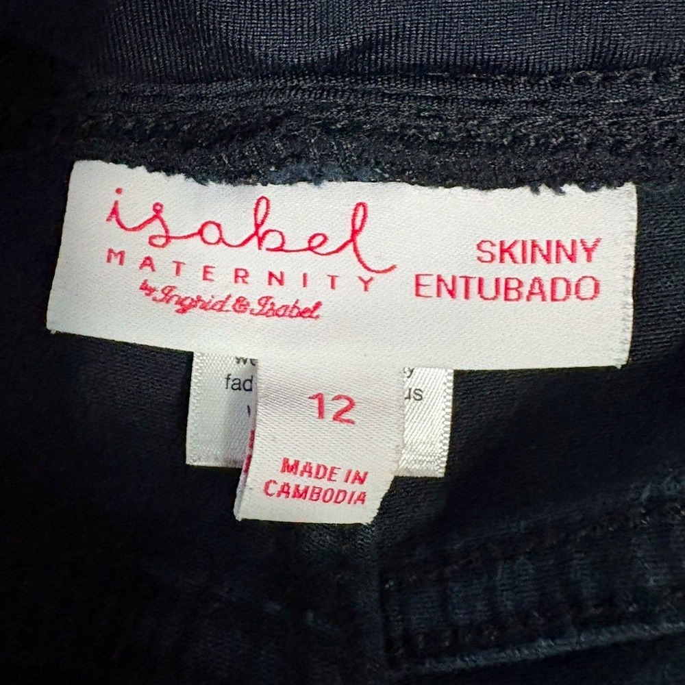 Isabel Maternity Women's Black Solid Skinny Denim Maternity Jeans Size 12
